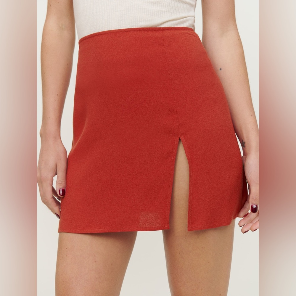 Reformation Margot Skirt in Eutruscan Red
